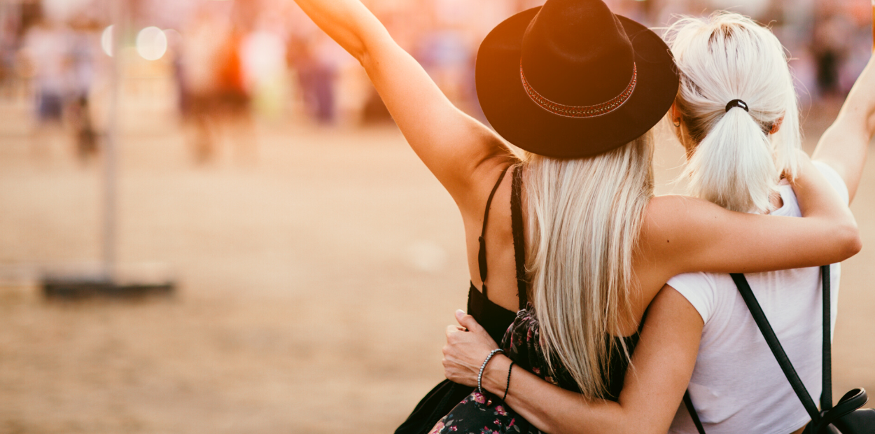 Two woman at a festival